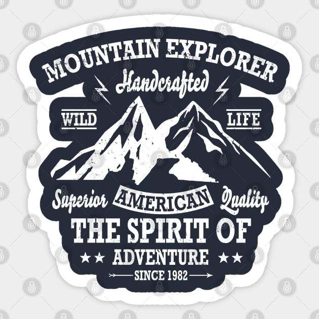 Mountain Explorer Adventure Spirit Sticker by JakeRhodes